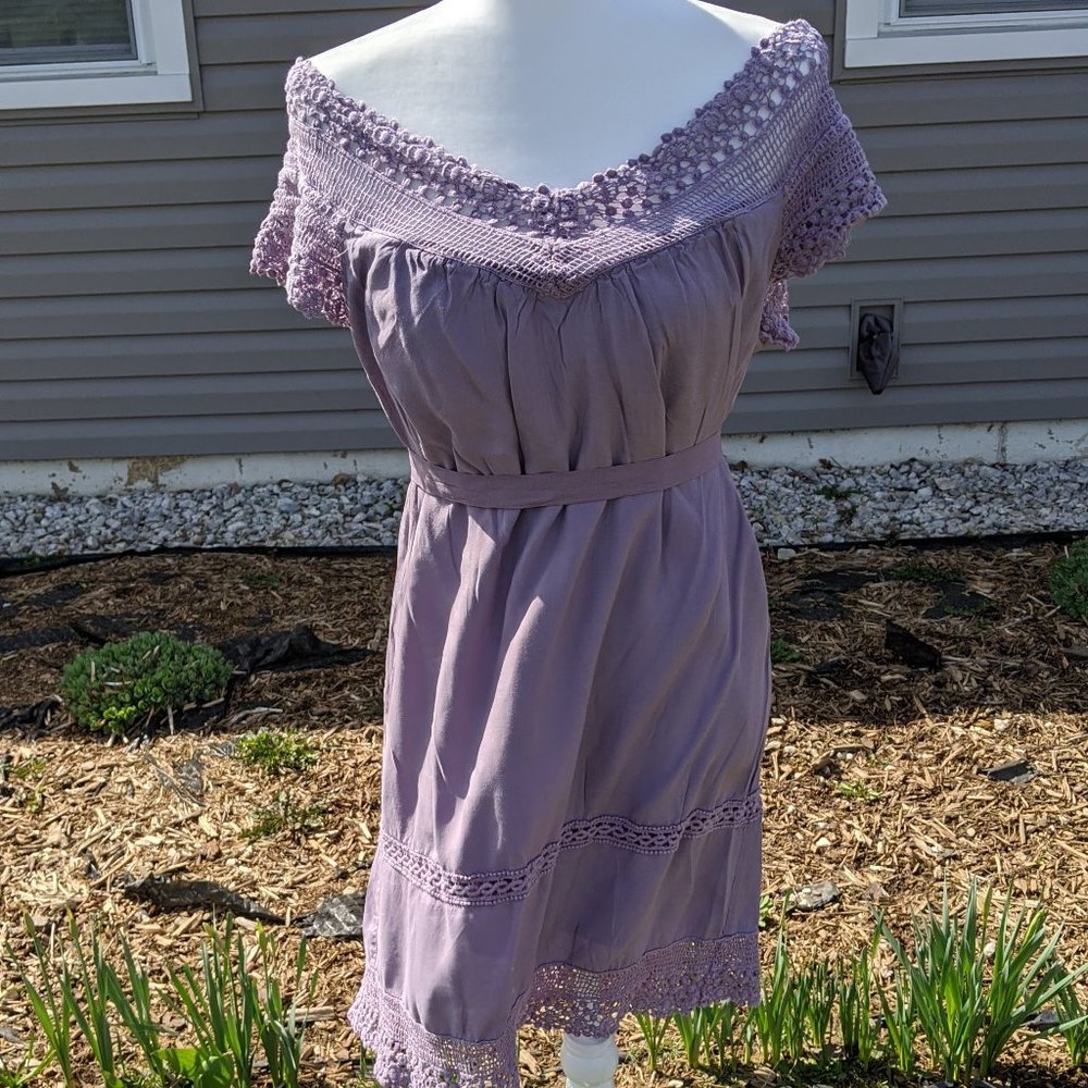 Lilac Boat Neckline Dress